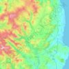 Carte topographique The Municipal District of Wicklow, altitude, relief