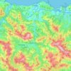 Carte topographique Urola-Kosta, altitude, relief