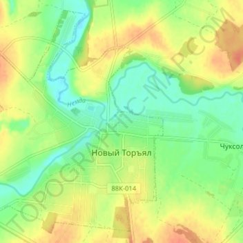 Carte topographique Новый Торъял, altitude, relief