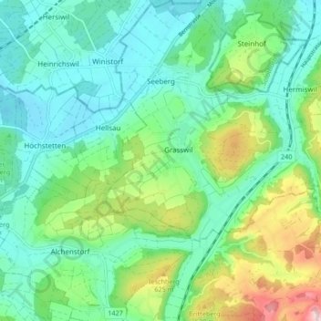 Carte topographique Seeberg, altitude, relief