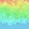Carte topographique São Mateus da Calheta, altitude, relief