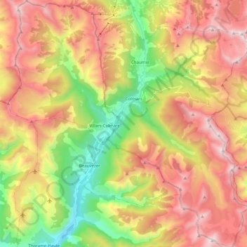 Carte topographique 04370, altitude, relief
