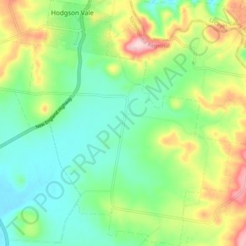Carte topographique Hodgson Vale, altitude, relief