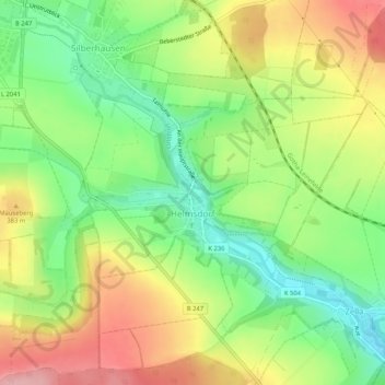 Carte topographique Helmsdorf, altitude, relief
