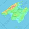 Carte topographique Mallorca, altitude, relief