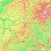 Carte topographique Arrondissement du Palatinat-Sud-Ouest, altitude, relief