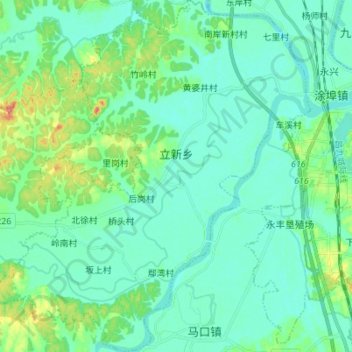 Carte topographique 立新乡, altitude, relief