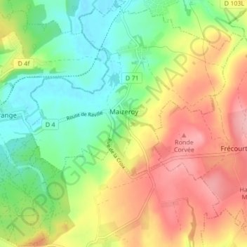 Carte topographique Maizeroy, altitude, relief
