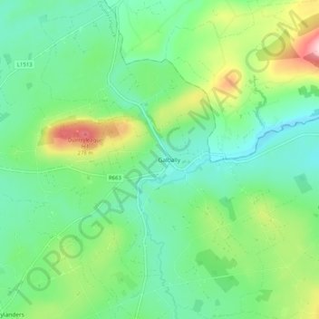 Carte topographique Galbally, altitude, relief