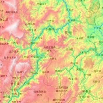 Carte topographique 永善县, altitude, relief