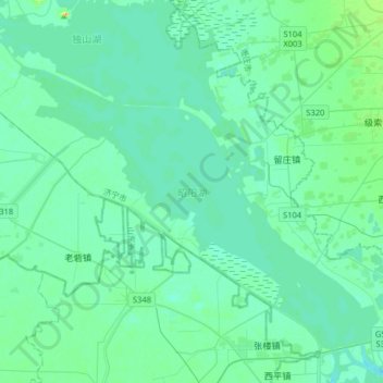 Carte topographique 昭阳湖, altitude, relief