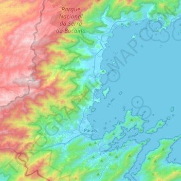 Carte topographique Paraty, altitude, relief
