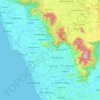 Carte topographique Kozhikode district, altitude, relief