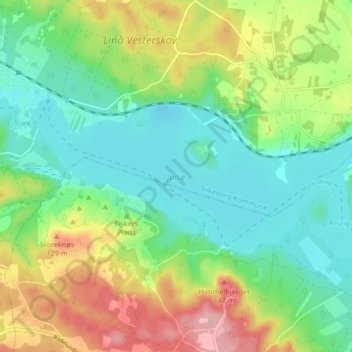 Carte topographique Julsø, altitude, relief