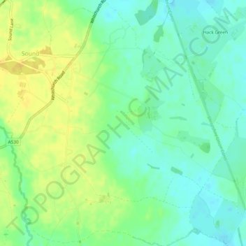 Carte topographique Broomhall, altitude, relief
