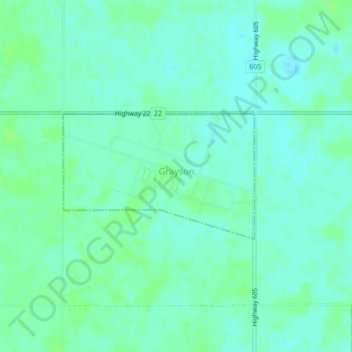 Carte topographique Grayson, altitude, relief