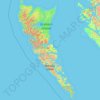 Carte topographique Haida Gwaii, altitude, relief