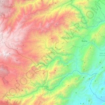 Carte topographique Rovira, altitude, relief
