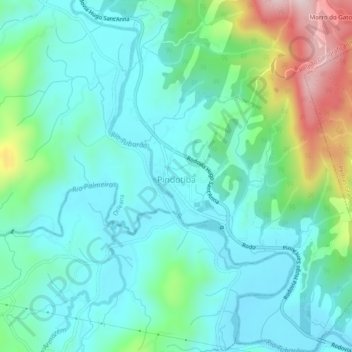 Carte topographique Pindotiba, altitude, relief