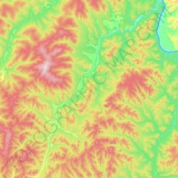 Carte topographique Будюмкан, altitude, relief