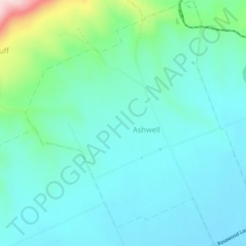 Carte topographique Ashwell, altitude, relief