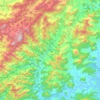 Carte topographique Sana, altitude, relief