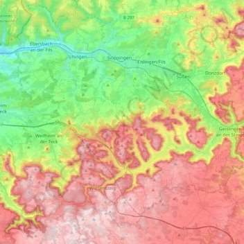 Carte topographique Fils, altitude, relief