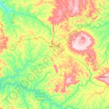 Carte topographique Patrocínio, altitude, relief