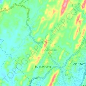 Carte topographique Bukit Pinang, altitude, relief