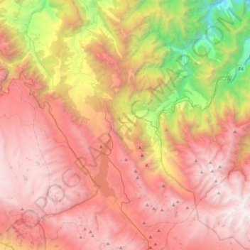 Carte topographique Colomi, altitude, relief