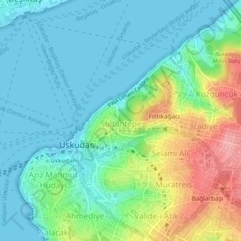 Carte topographique Sultantepe Mahallesi, altitude, relief