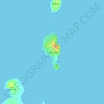 Carte topographique Inishdooey, altitude, relief