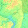 Carte topographique Gates County, altitude, relief