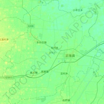 Carte topographique 武强县, altitude, relief