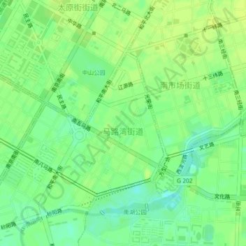 Carte topographique 马路湾街道, altitude, relief