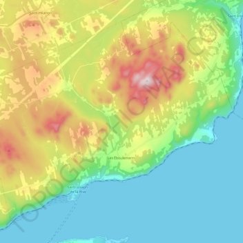 Carte topographique Les Éboulements, altitude, relief