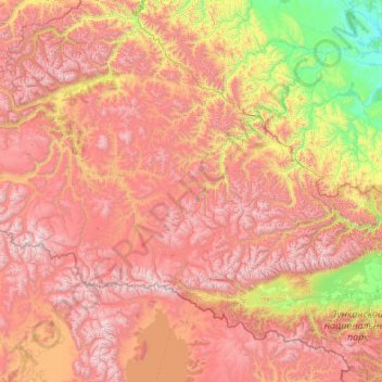 Carte topographique Сойотское сельское поселение, altitude, relief