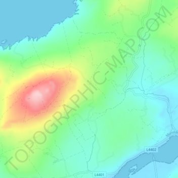 Carte topographique Gortnacarriga, altitude, relief