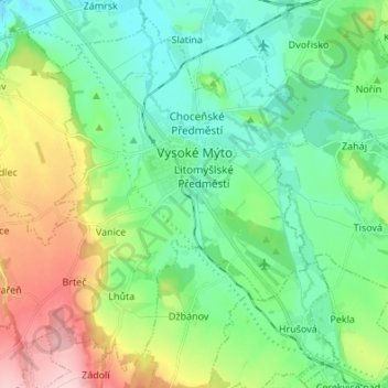 Carte topographique Hohenmauth, altitude, relief