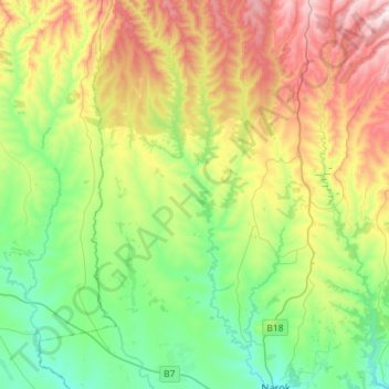 Carte topographique Nkareta ward, altitude, relief