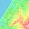 Carte topographique Hof Ashkelon Regional Council, altitude, relief