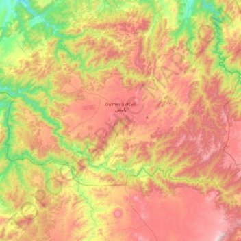 Carte topographique Oulmès ⵡⴰⵍⵎⴰⵙ ولماس, altitude, relief