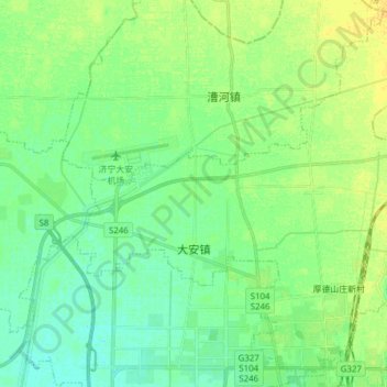 Carte topographique 大安镇, altitude, relief