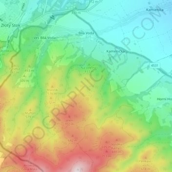 Carte topographique Weißwasser, altitude, relief