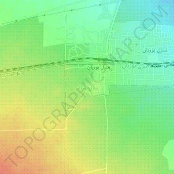 Carte topographique Menzel Bouzaiane, altitude, relief