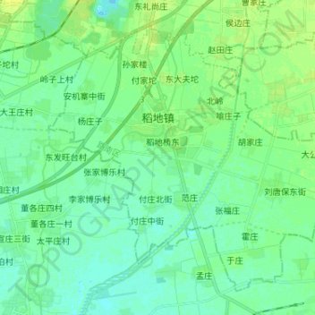 Carte topographique 稻地镇, altitude, relief