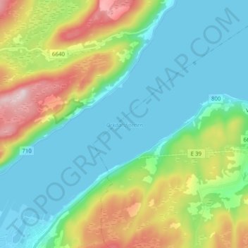 Carte topographique Orkdalsfjorden, altitude, relief