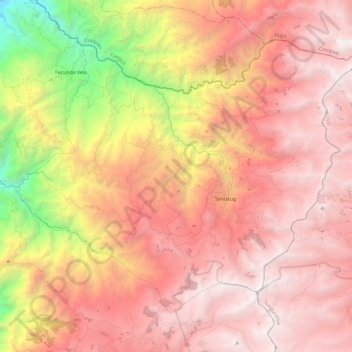 Carte topographique Simiatug, altitude, relief