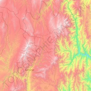 Carte topographique Provincia Nor Cinti, altitude, relief