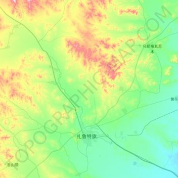 Carte topographique 鲁北镇, altitude, relief